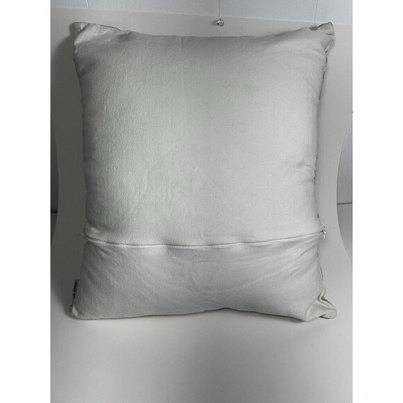 Urban barn Embroidery Pillow Cover 18x18 Grey White Charcoal Boho - Picture 7 of 10